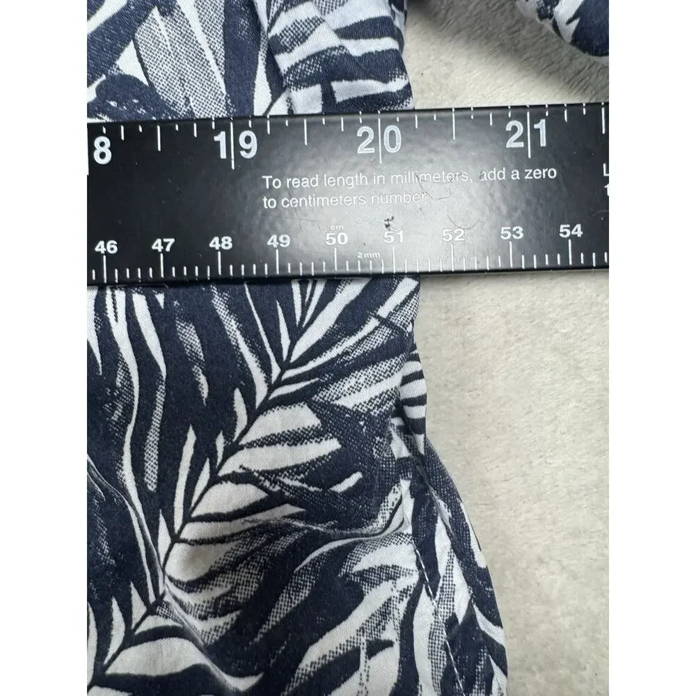 Banana Republic Men’s M Organic Cotton Tropical Leaf Shirt Blue White Standard